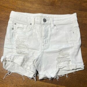 American Eagle White Jean Shorts